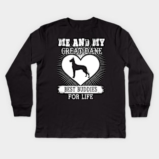 Me And My Great Dane Best Buddies For Life Kids Long Sleeve T-Shirt